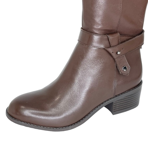 Alfani Berniee Brown Leather Knee High Womens Boots Size 5M - Picture 6 of 11